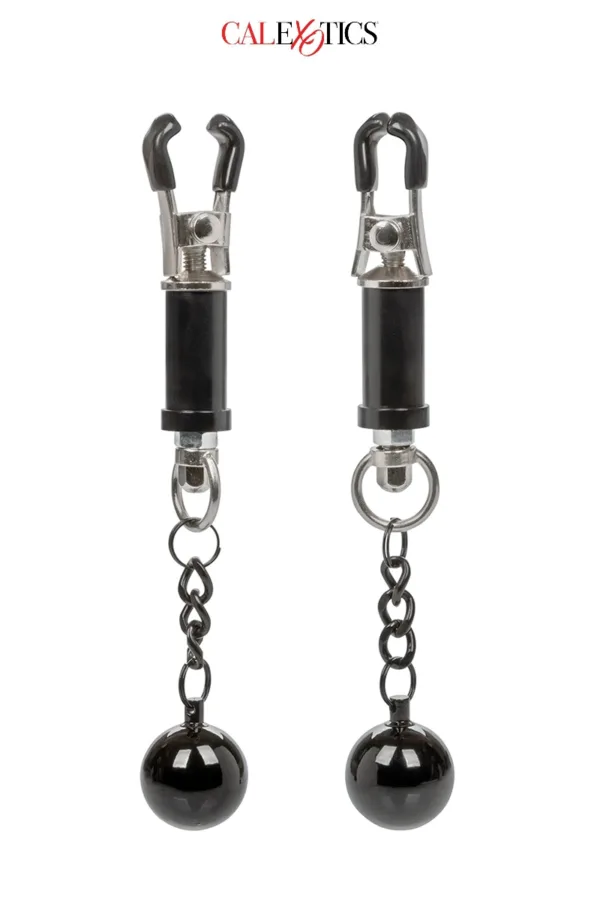 Pinces à tétons avec poids – Calexotics - 94edenstreet.com - sexshop en ligne