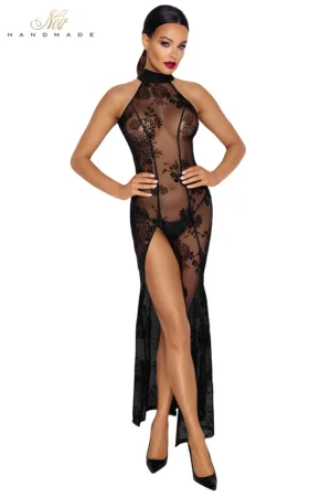 Robe longue en tulle floqué F239 - 94edenstreet.com - sexshop en ligne