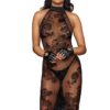 Robe mi-longue transparente en tulle F240
