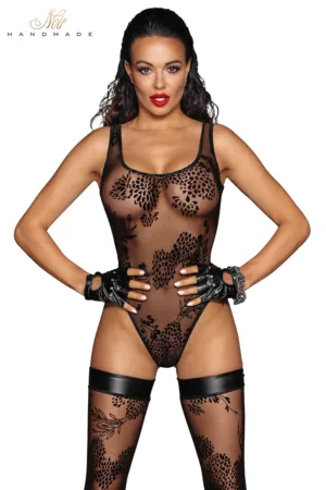 Body en tulle floqué F242 - 94edenstreet.com - sexshop en ligne