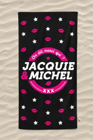 Serviette de plage Jacquie et Michel Bisous - 94edenstreet.com - sexshop en ligne