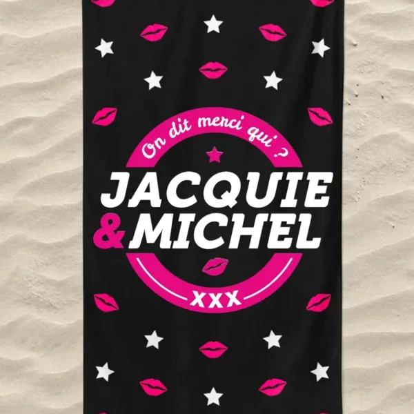 Serviette de plage Jacquie et Michel Bisous