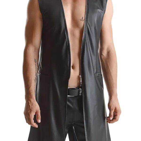 Veste longue sans manche wetlook Marco – Regnes