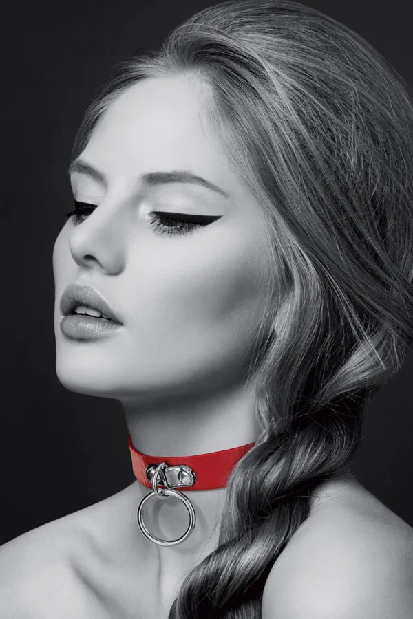Collier Fetish rouge avec anneau – Bijoux Pour Toi - 94edenstreet.com - sexshop en ligne