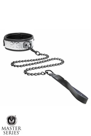 Collier argenté avec laisse – Master Series - 94edenstreet.com - sexshop en ligne