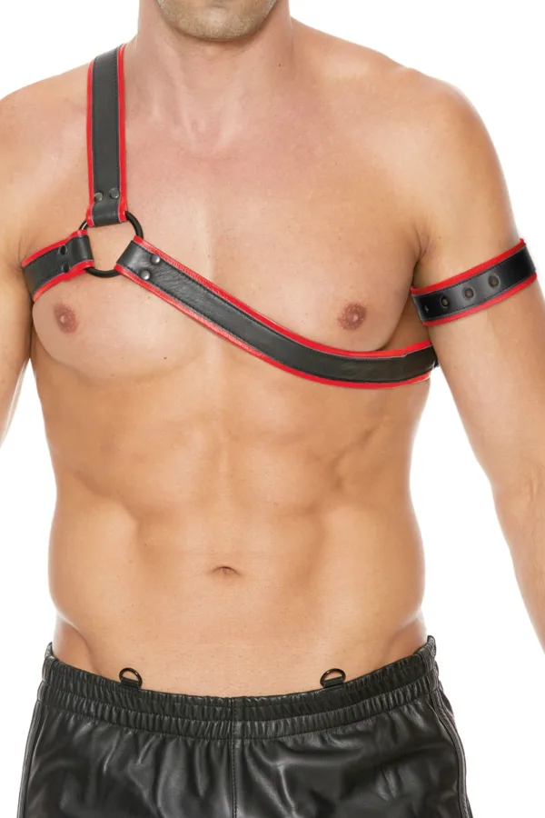 Harnais Gladiator rouge et noir – Ouch! - 94edenstreet.com - sexshop en ligne