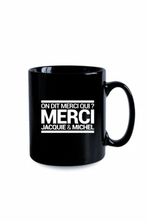 Mug noir J&M – On dit merci qui ? - 94edenstreet.com - sexshop en ligne