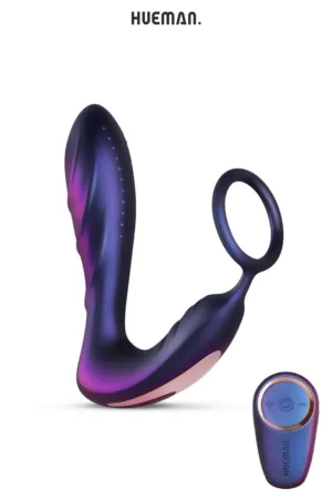 Plug vibrant et cockring Black Hole – Hueman - 94edenstreet.com - sexshop en ligne