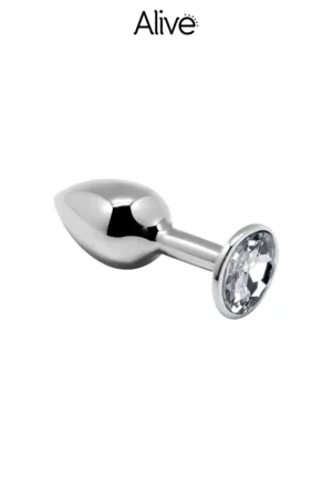 Plug métal bijou transparent M – Alive - 94edenstreet.com - sexshop en ligne