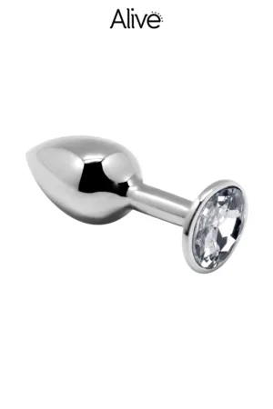 Plug métal bijou transparent L – Alive - 94edenstreet.com - sexshop en ligne