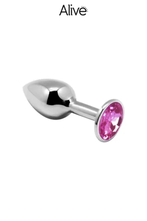Plug métal bijou rose M – Alive - 94edenstreet.com - sexshop en ligne