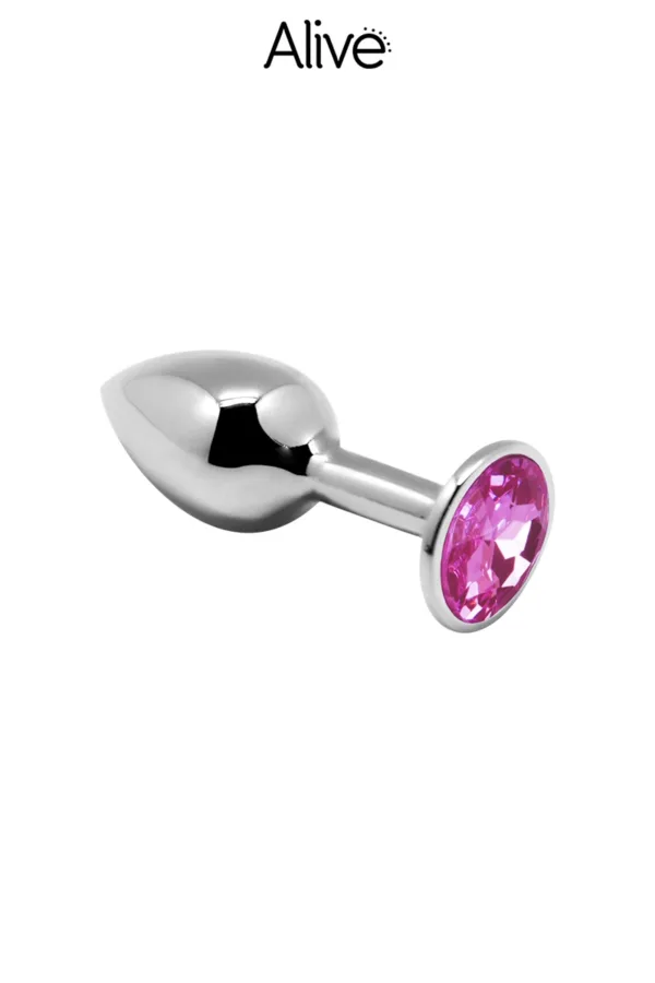 Plug métal bijou rose M – Alive - 94edenstreet.com - sexshop en ligne