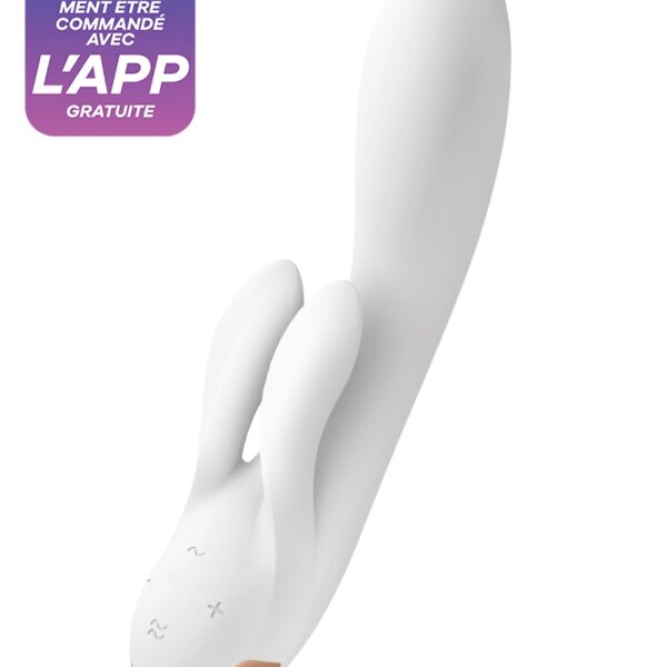 Vibro Rabbit connecté Double Flex blanc – Satisfyer