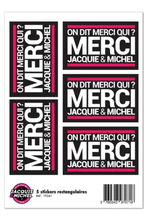 5 stickers J&M noir logo rectangle - 94edenstreet.com - sexshop en ligne