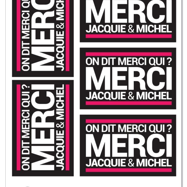 5 stickers J&M noir logo rectangle