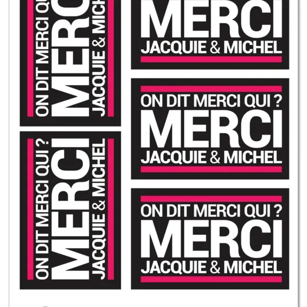 5 stickers J&M noir logo rectangle