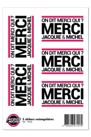 5 stickers J&M blanc logo rectangle - 94edenstreet.com - sexshop en ligne