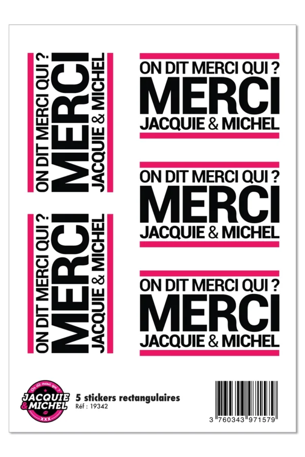 5 stickers J&M blanc logo rectangle - 94edenstreet.com - sexshop en ligne