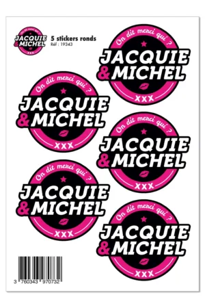 5 stickers J&M noir logo rond - 94edenstreet.com - sexshop en ligne