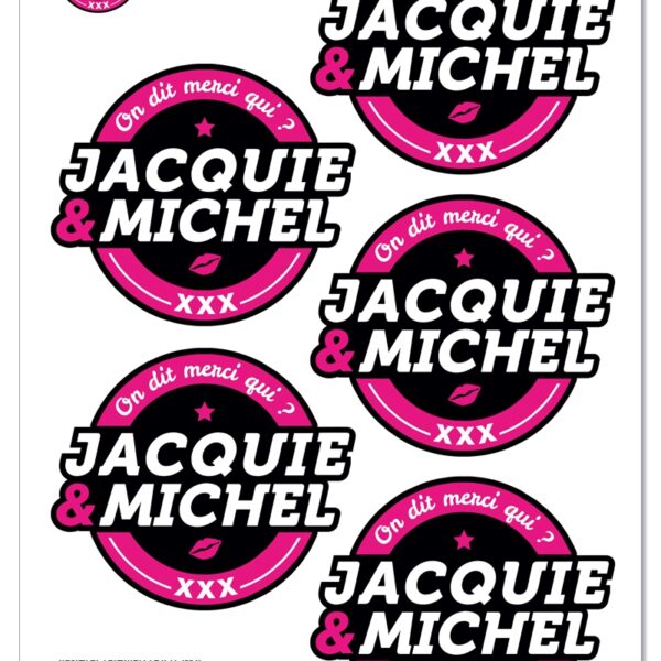 5 stickers J&M noir logo rond