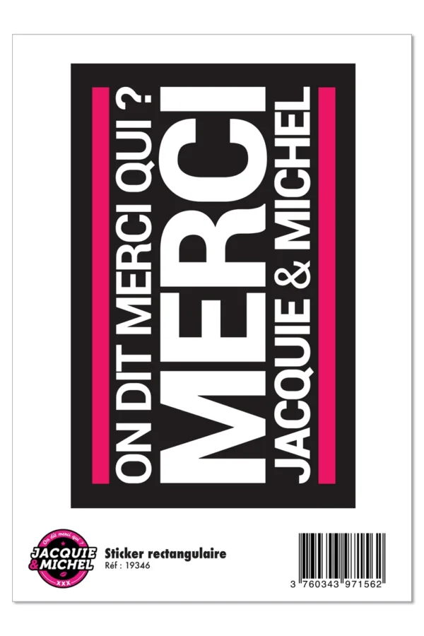 Grand sticker J&M rectangle noir - 94edenstreet.com - sexshop en ligne