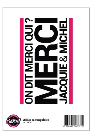 Grand sticker J&M rectangle blanc - 94edenstreet.com - sexshop en ligne