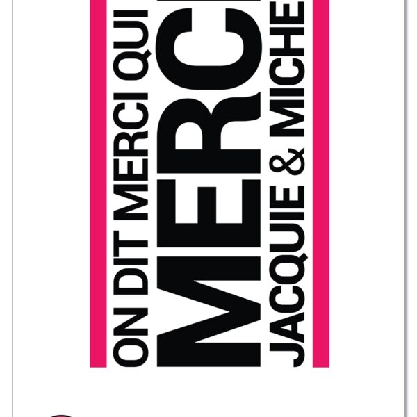 Grand sticker J&M rectangle blanc