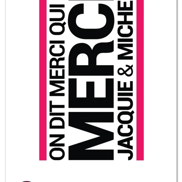 Grand sticker J&M rectangle blanc
