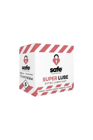 5 préservatifs Safe Super Lube - 94edenstreet.com - sexshop en ligne