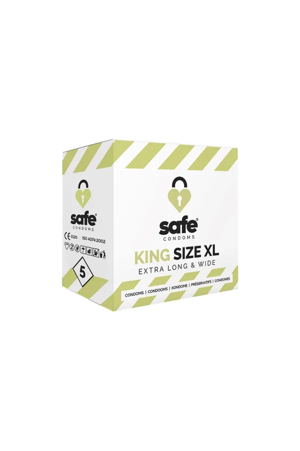 5 préservatifs Safe King Size XL - 94edenstreet.com - sexshop en ligne