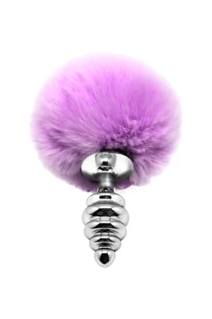 Plug métal Fluffy Twist S mauve – Alive - 94edenstreet.com - sexshop en ligne