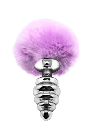 Plug métal Fluffy Twist M mauve – Alive - 94edenstreet.com - sexshop en ligne