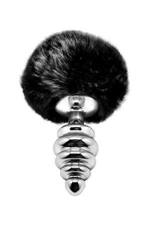 Plug métal Fluffy Twist M noir – Alive - 94edenstreet.com - sexshop en ligne