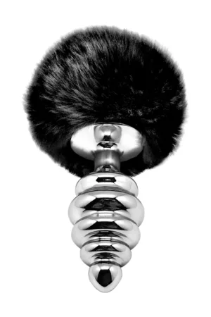 Plug métal Fluffy Twist L noir – Alive - 94edenstreet.com - sexshop en ligne