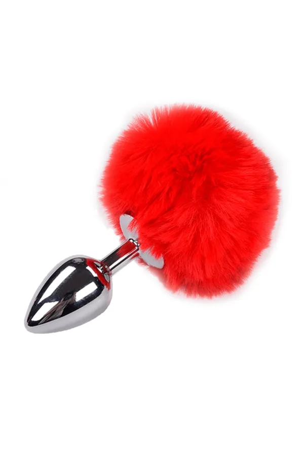 Plug métal Fluffy M rouge – Alive - 94edenstreet.com - sexshop en ligne