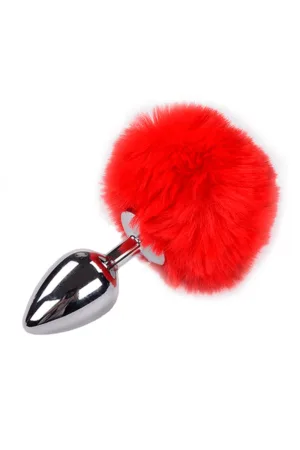 Plug métal Fluffy L rouge – Alive - 94edenstreet.com - sexshop en ligne