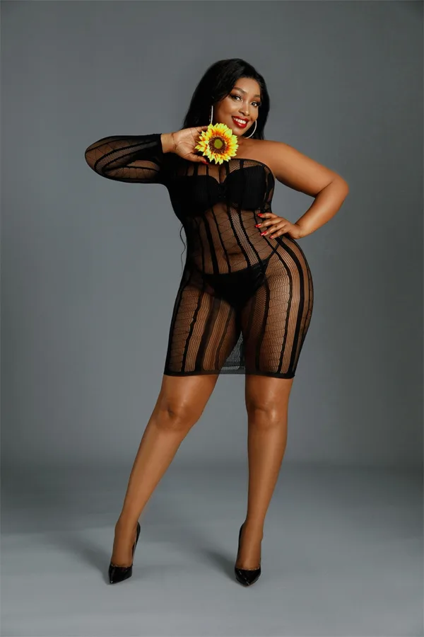Robe Résille N°05 Queen Size – Moonlight - 94edenstreet.com - sexshop en ligne