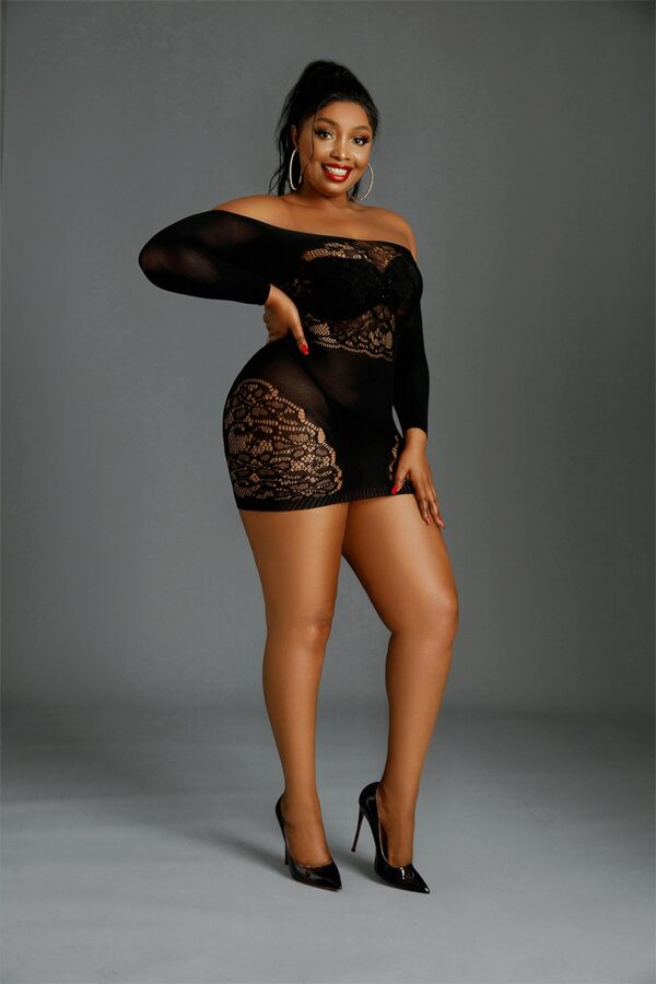 Mini robe résille N°07 Queen Size – Moonlight - 94edenstreet.com - sexshop en ligne