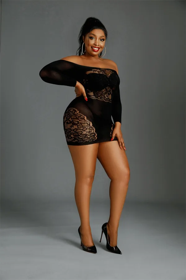 Mini robe résille N°07 Queen Size – Moonlight - 94edenstreet.com - sexshop en ligne