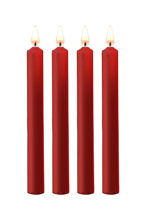 4 bougies SM rouges Large – Ouch! - 94edenstreet.com - sexshop en ligne