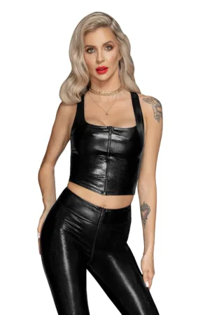 Top zippé snake wetlook F275 - 94edenstreet.com - sexshop en ligne