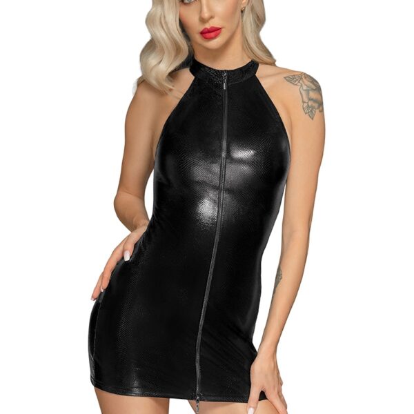Mini robe zippée snake wetlook F278