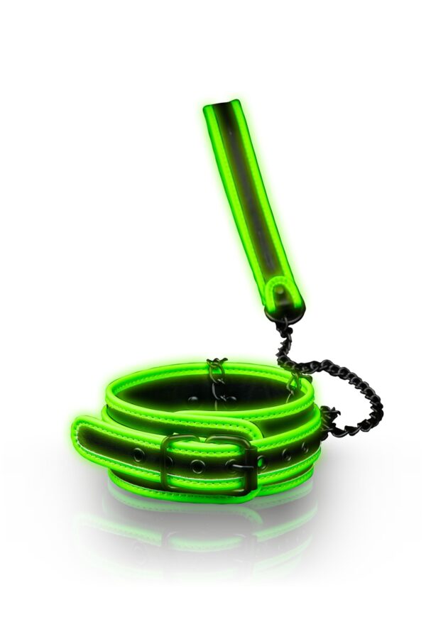 Collier et laisse phosphorescents – Ouch - 94edenstreet.com - sexshop en ligne
