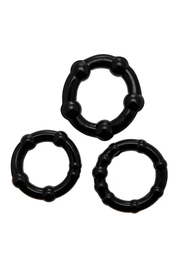 Set 3 Cockrings noir Babooom – Wooomy - 94edenstreet.com - sexshop en ligne