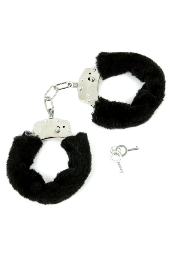 Menottes fourrure noire – Litolu - 94edenstreet.com - sexshop en ligne