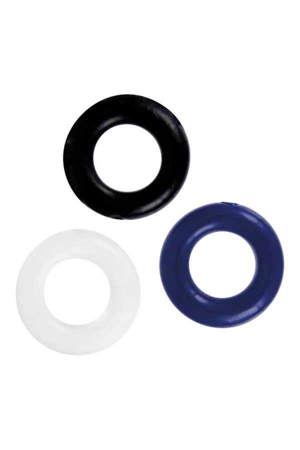 Set 3 Cockrings multicolore – Litolu - 94edenstreet.com - sexshop en ligne