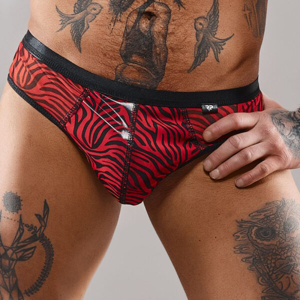 Slip type brésilien zébré rouge et noir – Regnes