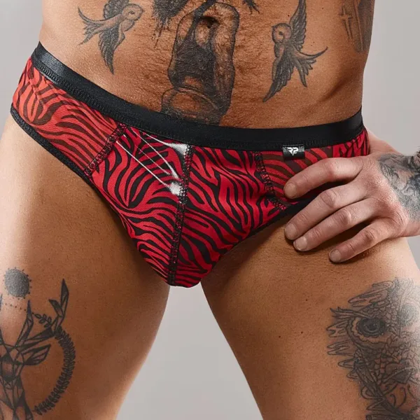 Slip type brésilien zébré rouge et noir – Regnes