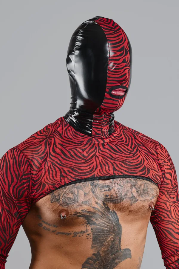 Cagoule à serrure en vinyle élastique – Regnes - 94edenstreet.com - sexshop en ligne