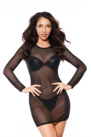 Robe tulle noir V-10639 – Axami - 94edenstreet.com - sexshop en ligne